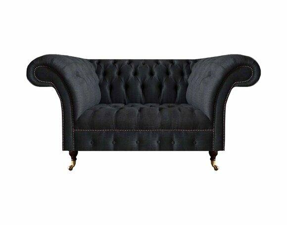 Chesterfield Wohnzimmer Schwarzes Sofa Moderner Zweisitzer Polster Möbel