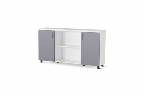 Grau-Weißer Aktenschrank Luxuriöses Büro Sideboard Rechteckige Kommode