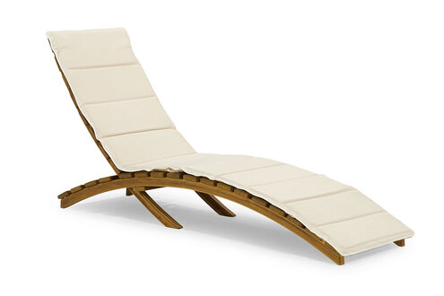 Weiße Chaiselongue Designer Gartenmöbel Liegestuhl Robustes Holzgestell