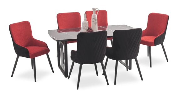 Esstisch + 6x Stühle Essgruppe Esszimmer Set Sitzgarnitur Sitzgruppe Neu