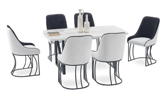 Esszimmer Set Garnitur Tisch 6x Stühle Design Modern Möbel Luxus Esstisch Neu