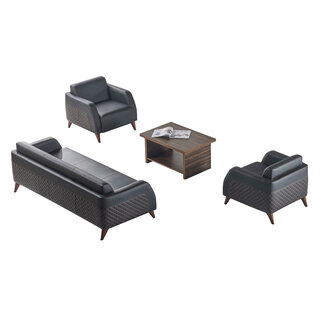 Sofagarnituren Schwarz 3-Sitzer Sessel Braun Farbe Couchtisch Ledersofas