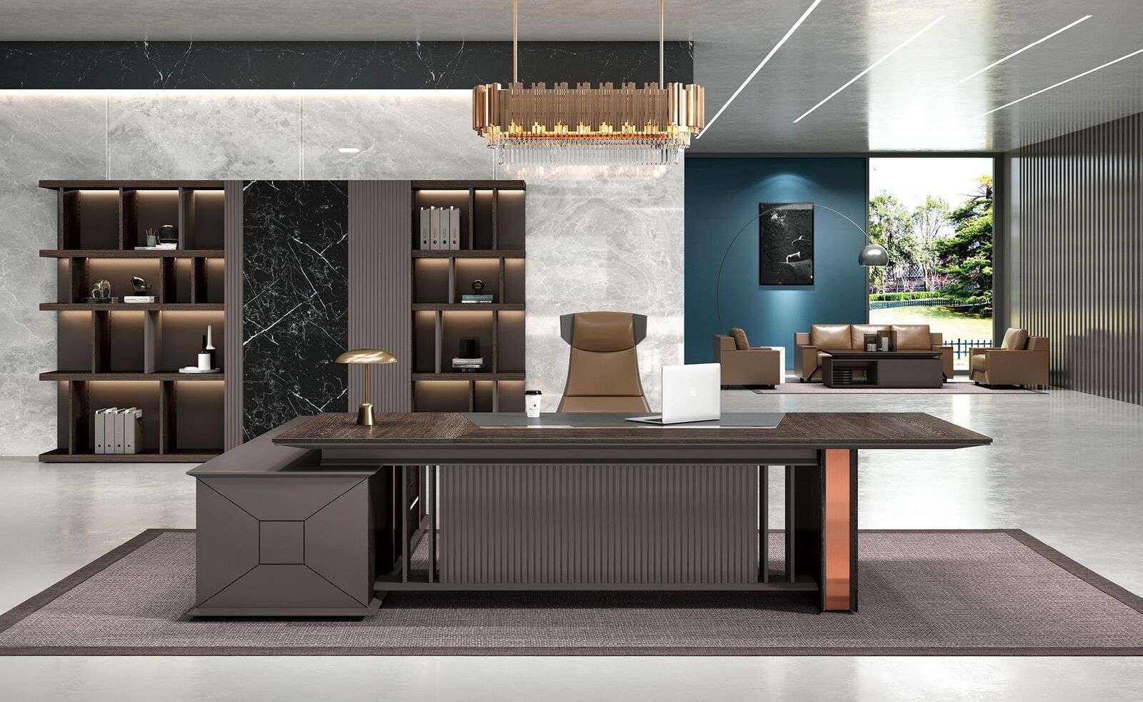 Eckschreibtisch Büro Einrichtung Chef Zimmer Möbel Design Schreibtische Mangel Sofort