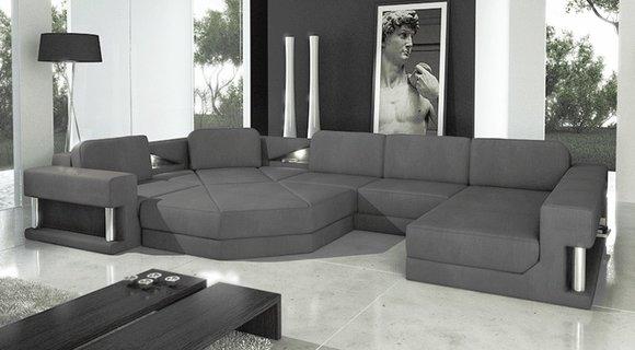 Modern Ecksofa Couch Polster Leder Design Sofa Garnitur Wohnlandschaft