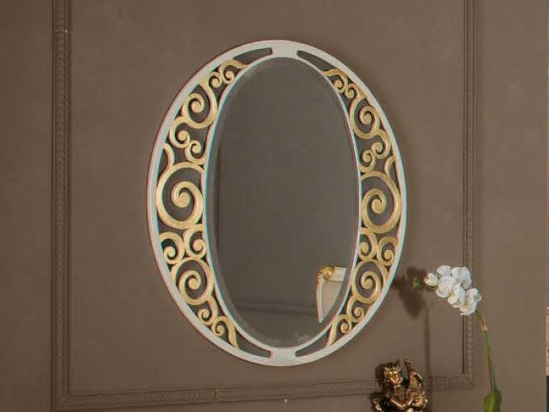 Klassischer ovaler Wandspiegel Gold Italienische Möbel Klassischer Spiegel