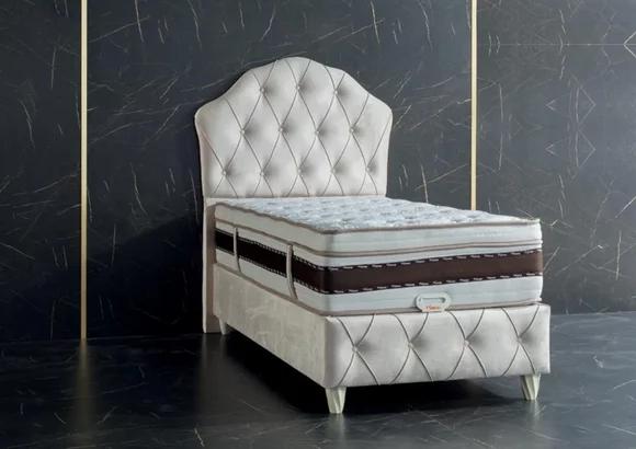 Bett Weiß Einzelbett Schlafzimmer Boxspring Betten Stil Chesterfield