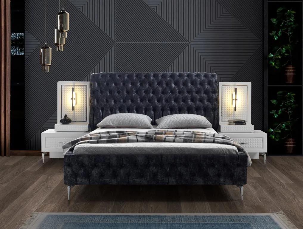 Schlafzimmer Bett Chesterfield Polster Design Doppel Betten Schwarz