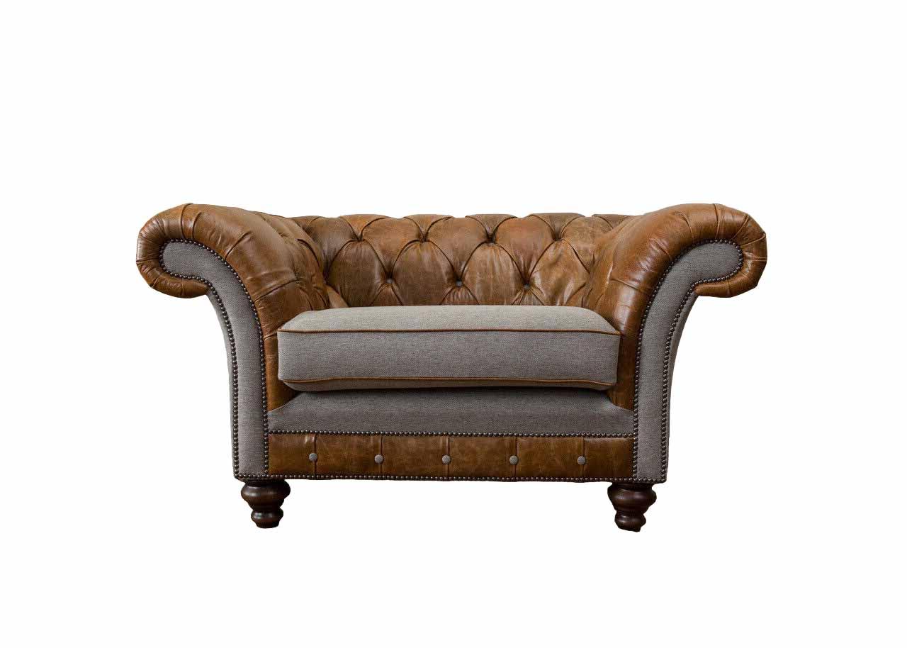 Design Chesterfield Sessel 1 Sitzer Couch Luxus Klassische Textil Sofas