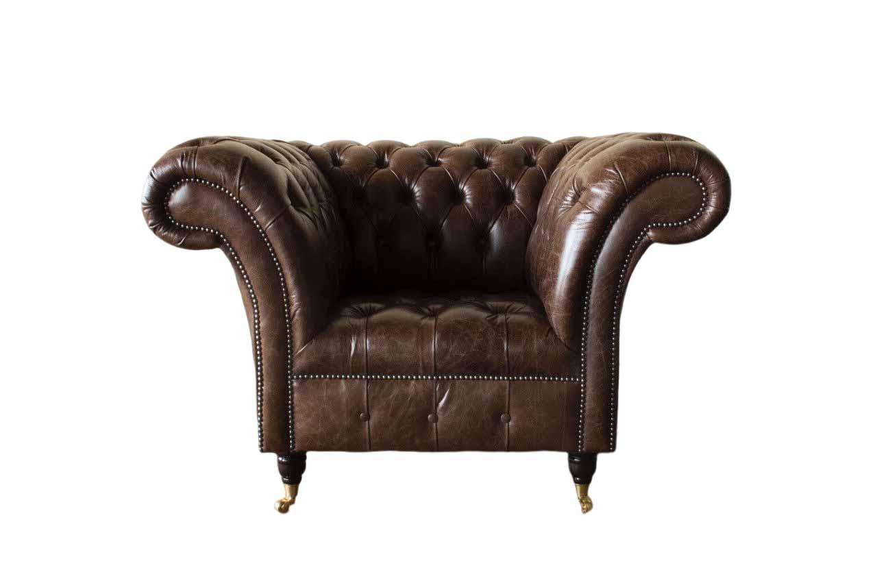 Chesterfield Sessel Klassisch Design Wohnzimmer Polster Einsitzer Stil Möbel