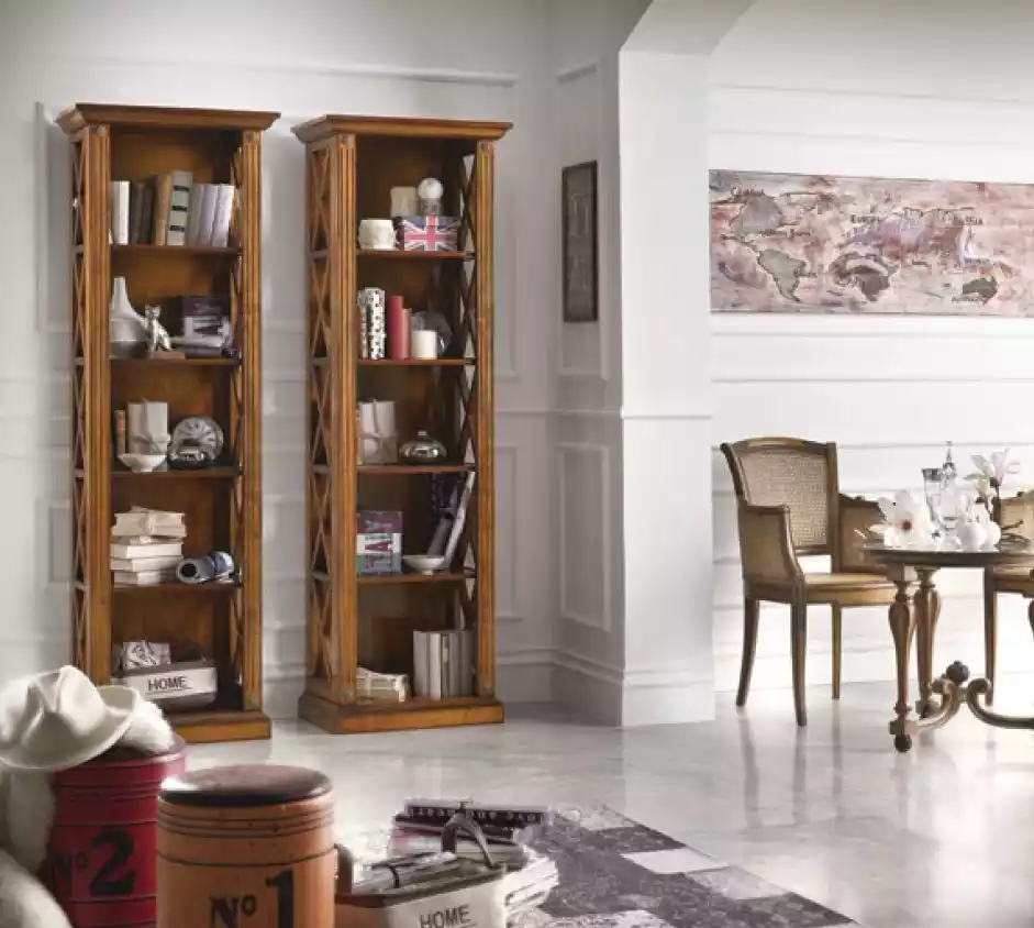 Bücherregal Regal Schrank Wohnzimmer Klassische braune Holzregale