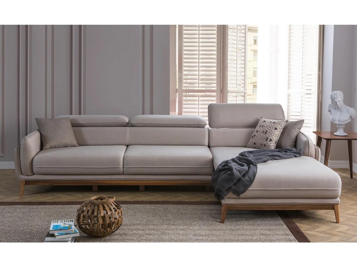 Wohnzimmer Einrichtung Designer Grau Ecksofa L-Form Sofa Couch Polstermöbel