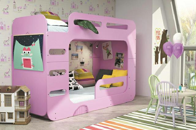 Kinderbett Doppelstockbett Stockbett Jugendbett Bett Betten Rosa Holz Sofort