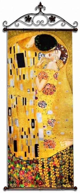 GUSTAV KLIMT BILD ÖLBILD GEMÄLDE LEINWAND ECHTE HANDARBEIT 84X215 G0032