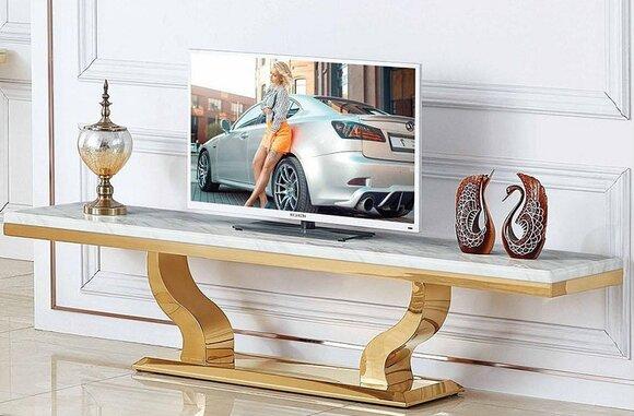 Modernes Sideboard tv Regal Edelstahl Kommode Board Neu Konsolen