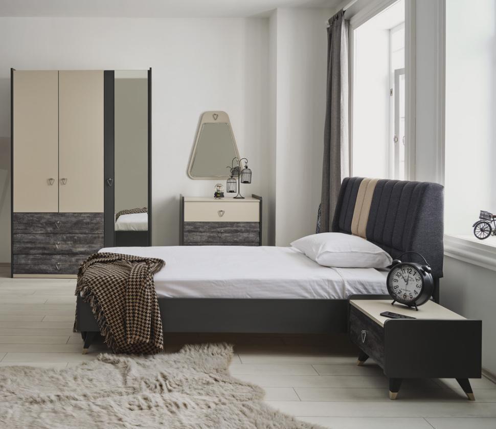 Luxuriöses stilvolle Schlafzimmer Modernes Einrichtung Bett 5tlg. Sets