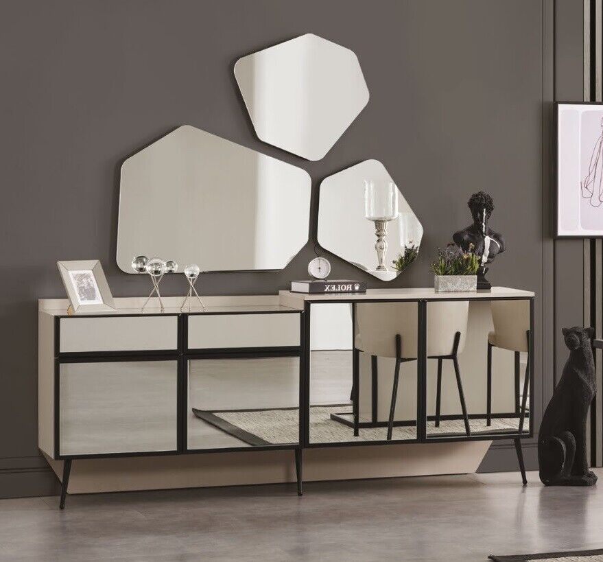 Modern Esszimmer Set Sideboard und Spiegel 2 tlg neu Möbel Sofort