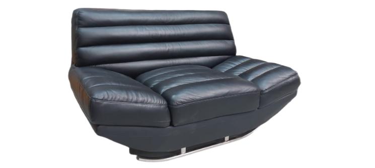 Sessel Modern Schwarz Wohnzimmer Sitzmöbel Leder Luxus Design Möbel SOFORT