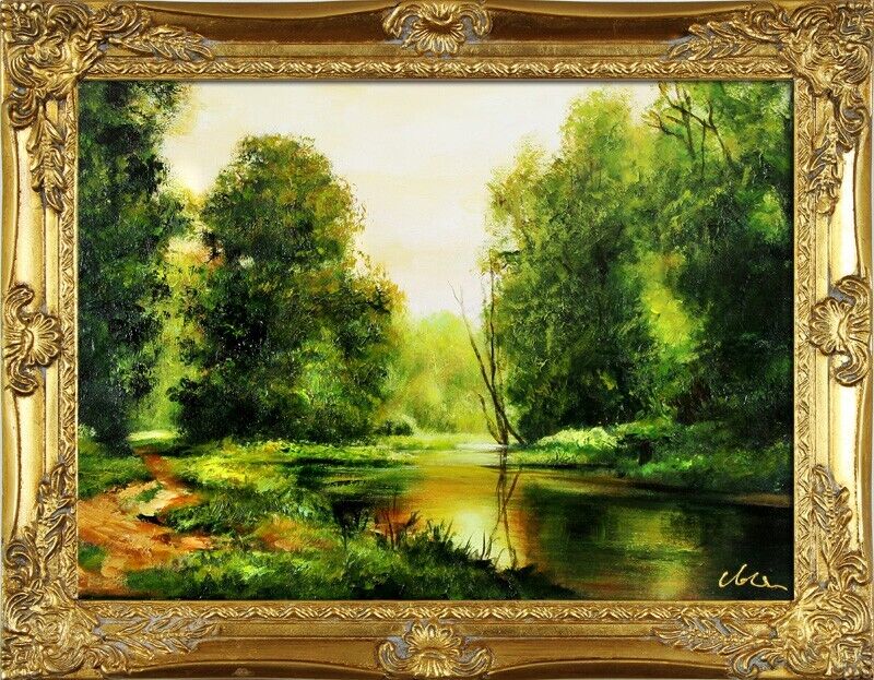Gemälde Natur Wald Lichtung Handarbeit Ölbild Bild Ölbilder Bilder G01958 Sofort