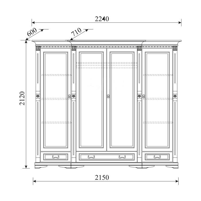 Klassische Schränke Schrank Schrankwand Kleiderschrank Massiv Kolonial