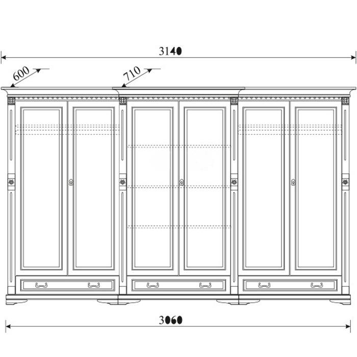 Klassische Schränke Schrank Schrankwand Kleiderschrank Massiv Kolonial