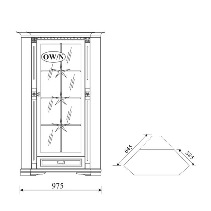 Klassische Vitrine Vitrinenschrank Vitrinen Glasschrank Schrank Kolonial