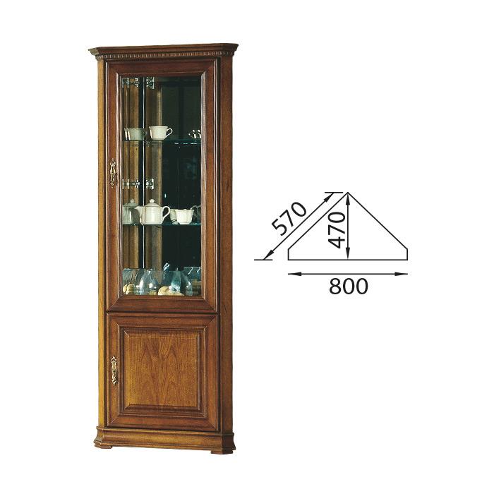 Klassischer Vitrine Vitrinenschrank Eckschrank Schrank Massiv Sammler