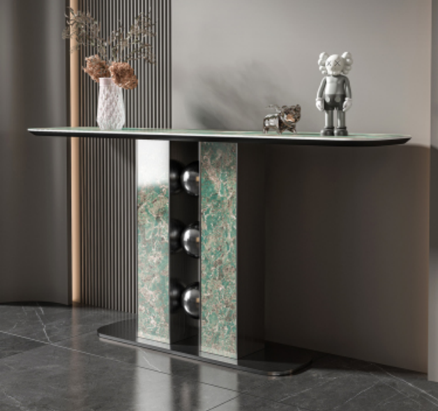 Modern Luxus Konsolentisch Designer Grau Holz Wohnzimmer Neu Möbel