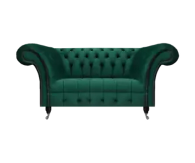 Grüne Chesterfield Polstercouch Designer Zweisitzer Edle Textil Möbel