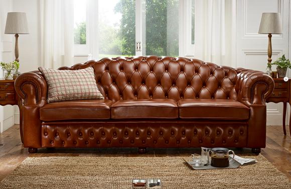 Desiger Chesterfield Sofagarnitur Leder Braun 5 - Sitzer XXL Couch