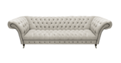 Chesterfield Weiße Ledercouch Wohnzimmer Sitzcouchen Luxus Polstermöbel