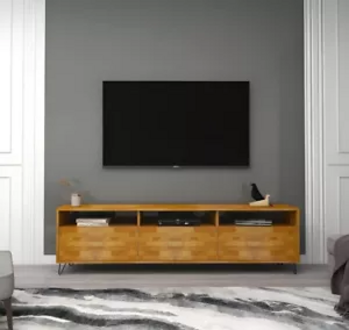 Braunes Wohnzimmer Sideboard Robuster TV Ständer Moderne Holz Möbel