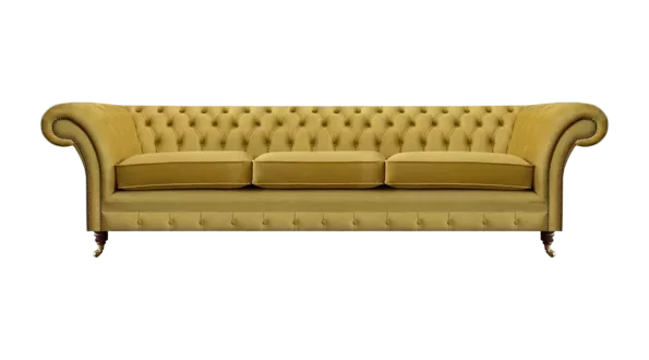 Chesterfield Neu Luxus Sofa Dreisitzer Polstermöbel Modern Gelb Textil