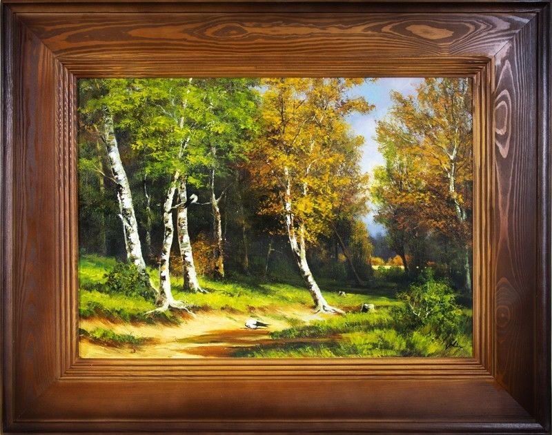Gemälde Natur Wald Öl Handarbeit Ölbild Bild Ölbilder Rahmen Bilder G16291